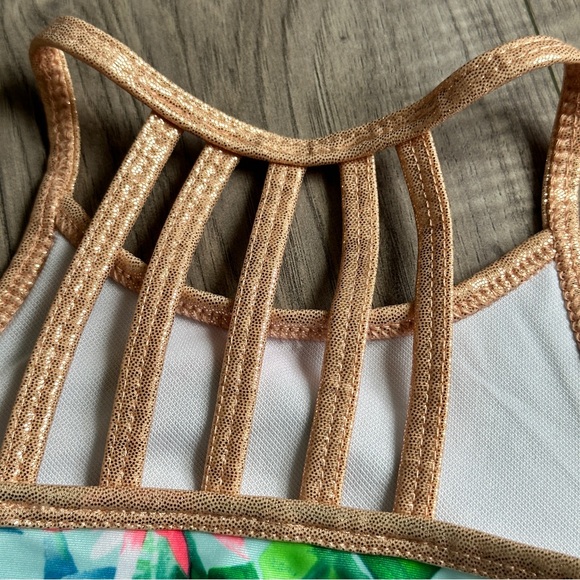 NWT: Girls 2T , 2 piece bikini, bathing suit. Floral pattern- by Body Glove - Picture 3 of 9